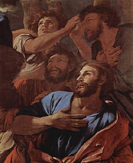 Nicolas Poussin Die Jungfrau erscheint dem Hl. Jacobus oil painting picture